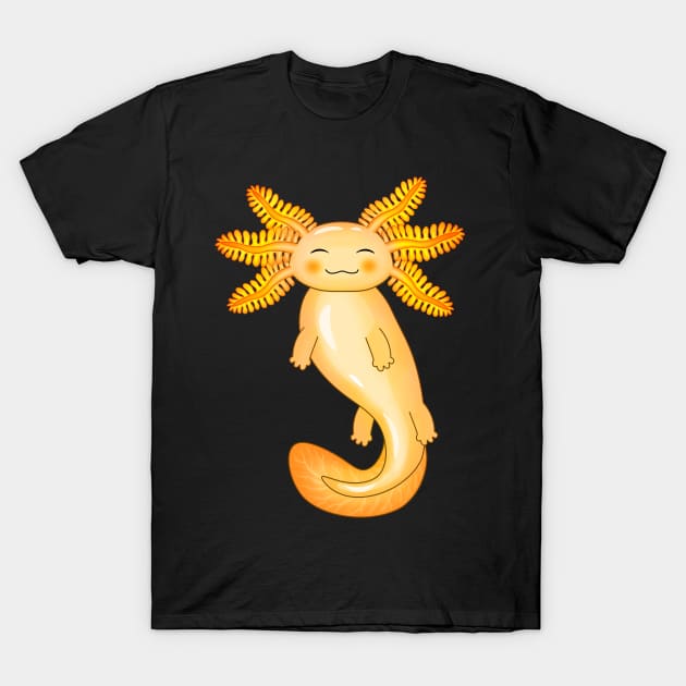 Gold Axolotl T-Shirt by Purrfect